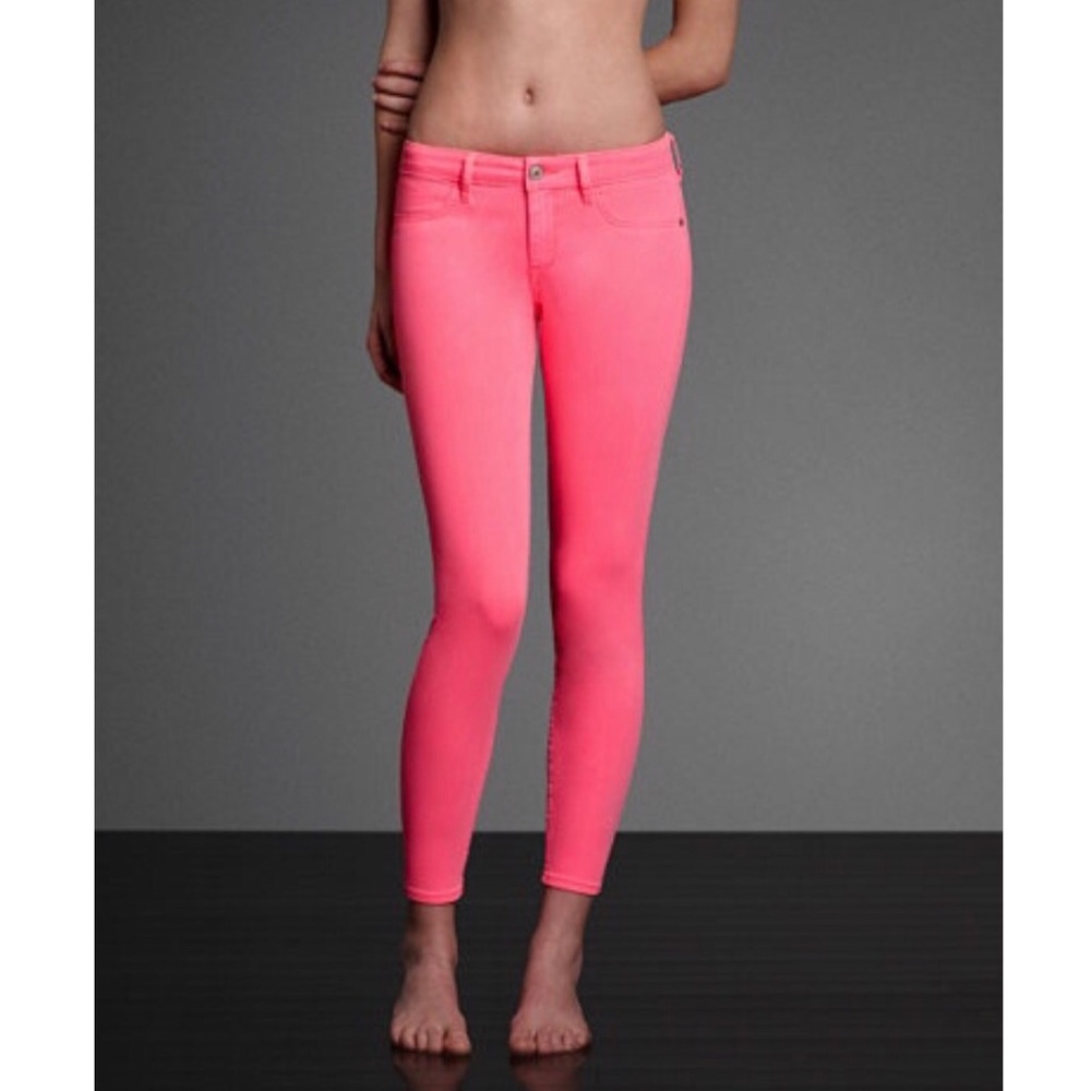 Abercrombie & Fitch Neon Pink Skinny Jeans